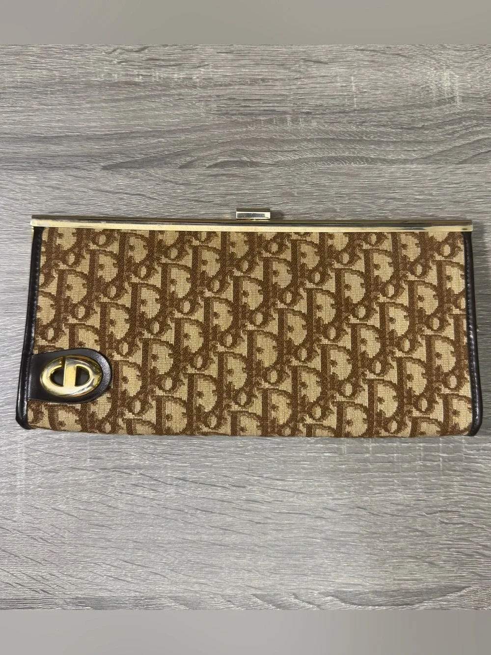 Dior Trotter Vintage Clutch in Brown